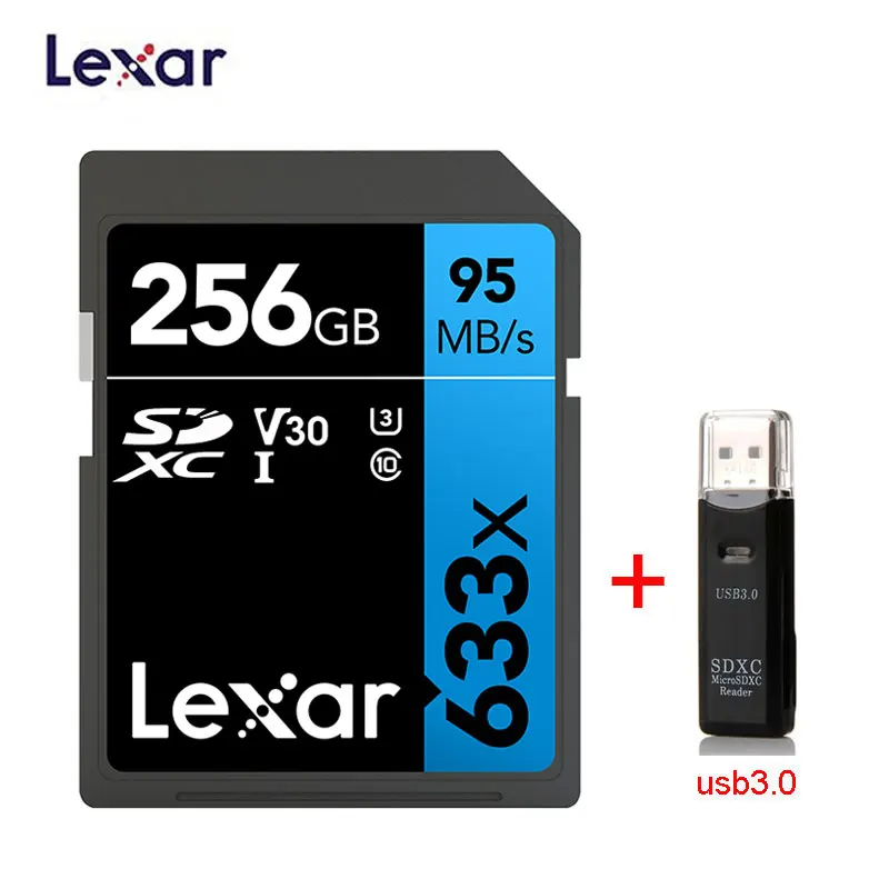 Карта памяти Lexar SD 633x оригинал 95 Мб/с 32 ГБ U1 SDHC 64 128 256 512 U3 SDXC класс 10 для видеокамер