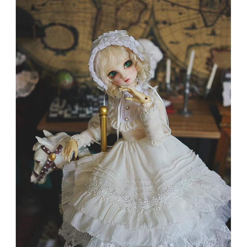 Платье BJD 1/3 1/4 bjd светильник белое винтажное платье для 1/6 гигантская кукла