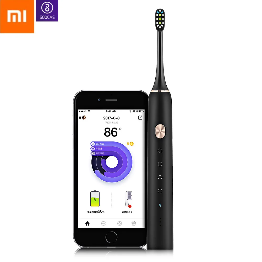 

Xiaomi Soocas X3 Sonic Electric Toothbrush Upgraded Adult Waterproof Ultrasonic Automatic Toothbrush USB Rechargeable