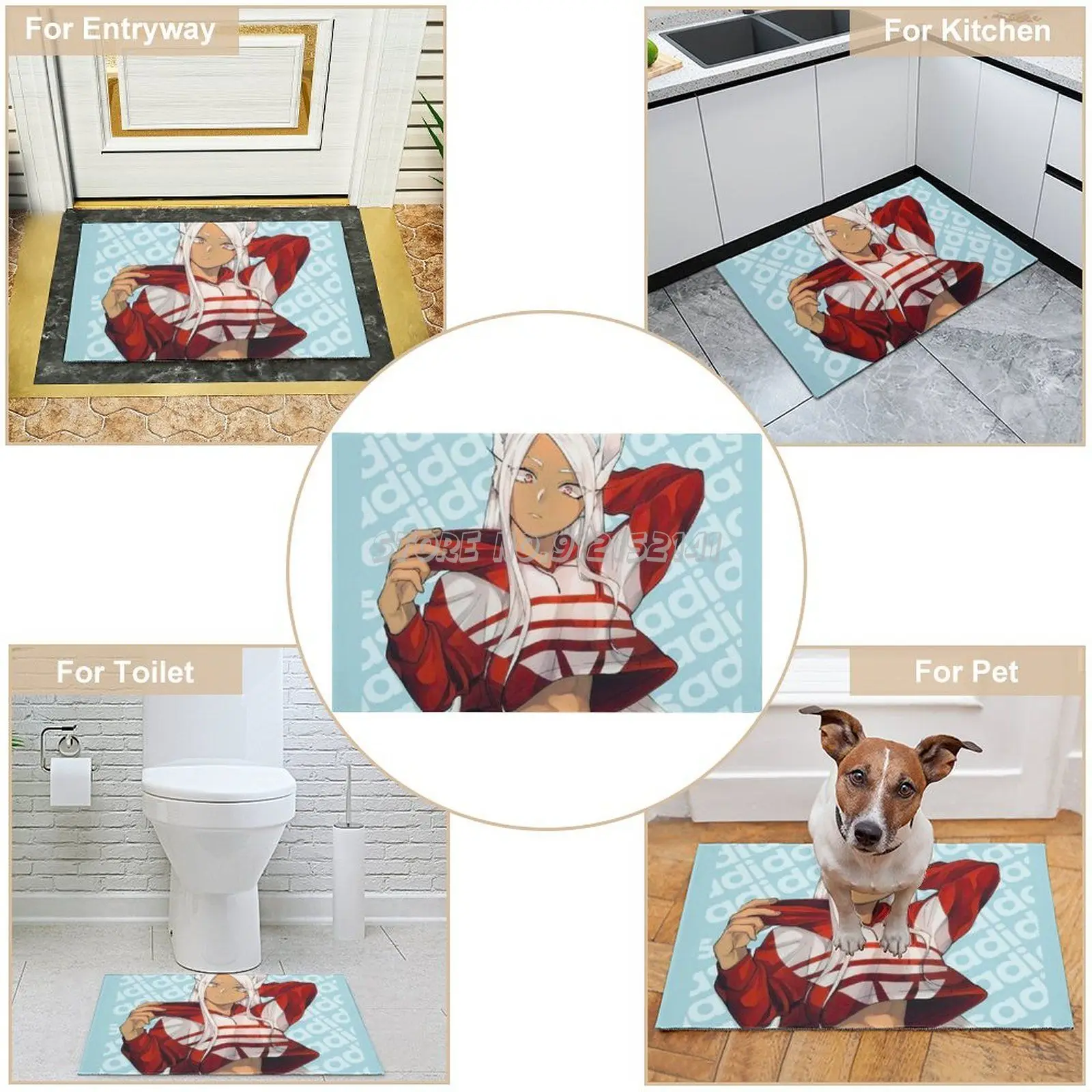 Boku No Hero Academia Mirko Sport Doormat Carpet for Living Room Door Mat Decorative None-slip Rug Sleeve Anime Ba | Дом и сад