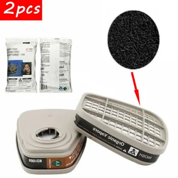 

2pcs Cartridge Filter Kit 6001cn For 6800 6200 7502 Gas Face Protector Cover Organic Gas And Vapor Protection