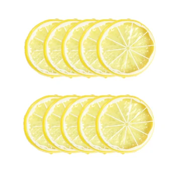 

10pcs Mini Home Decoration Toy Fake Accessories Artificial Fruit Model Party Miniature Photo Props Simulated Lemon Slice Kitchen