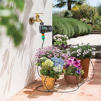 

Self-Watering Garden EU Timer Digital Irrigation Controller Knob Irrigator Flower Garden Watering System Smart Home Garden Tools