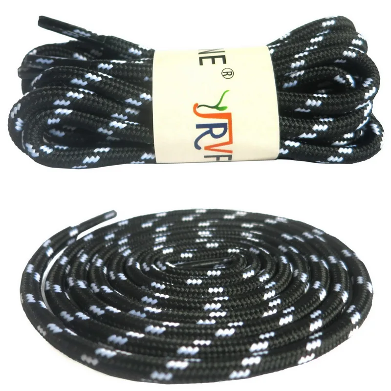 01 Black White YJRVFINE брендовые круглые шнурки,, высококачественные спортивные шнурки для спортивной обуви, полосатые уличные альпинистские шнурки, 1 пара - Цвет: 01 Black White