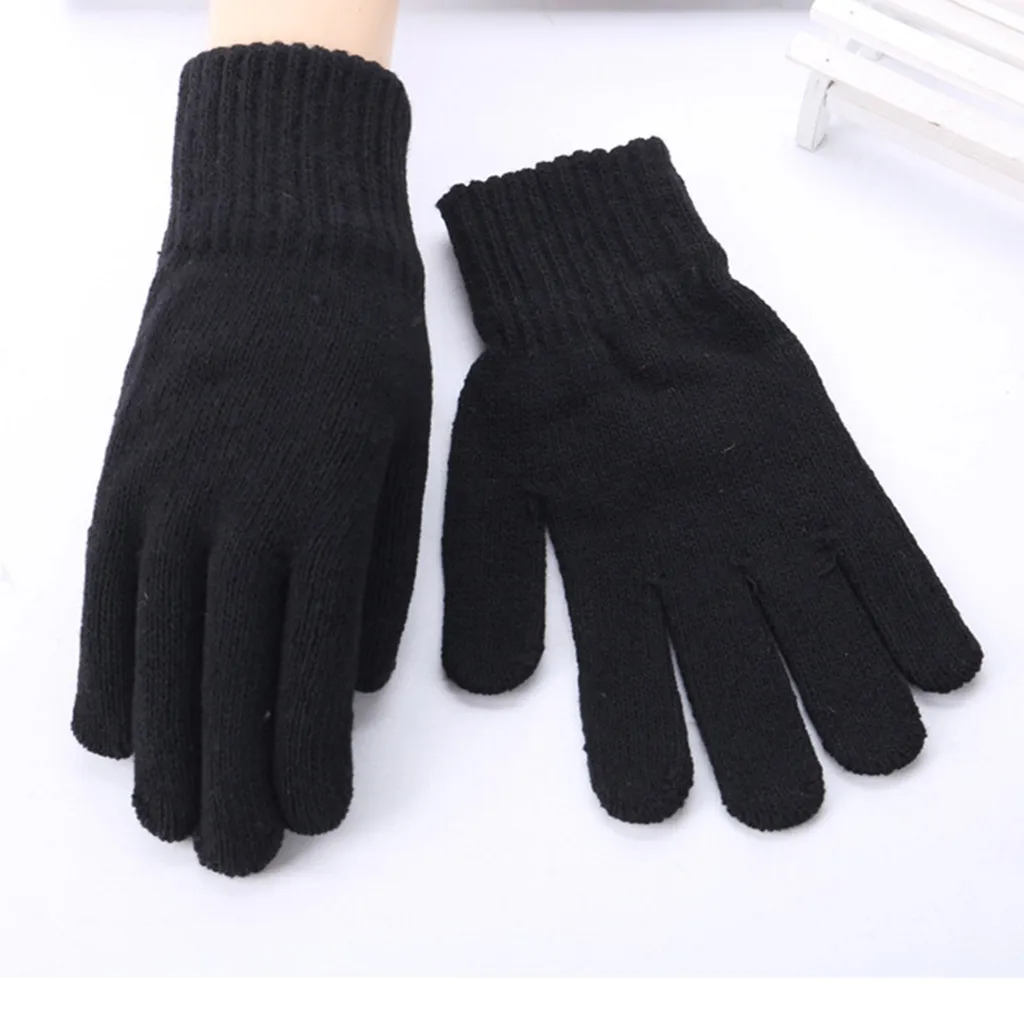12 пар модные зимние утолщенные перчатки унисекс вязаные однотонные теплые перчатки с пятью пальцами высокое качество Luvas de mulher L42