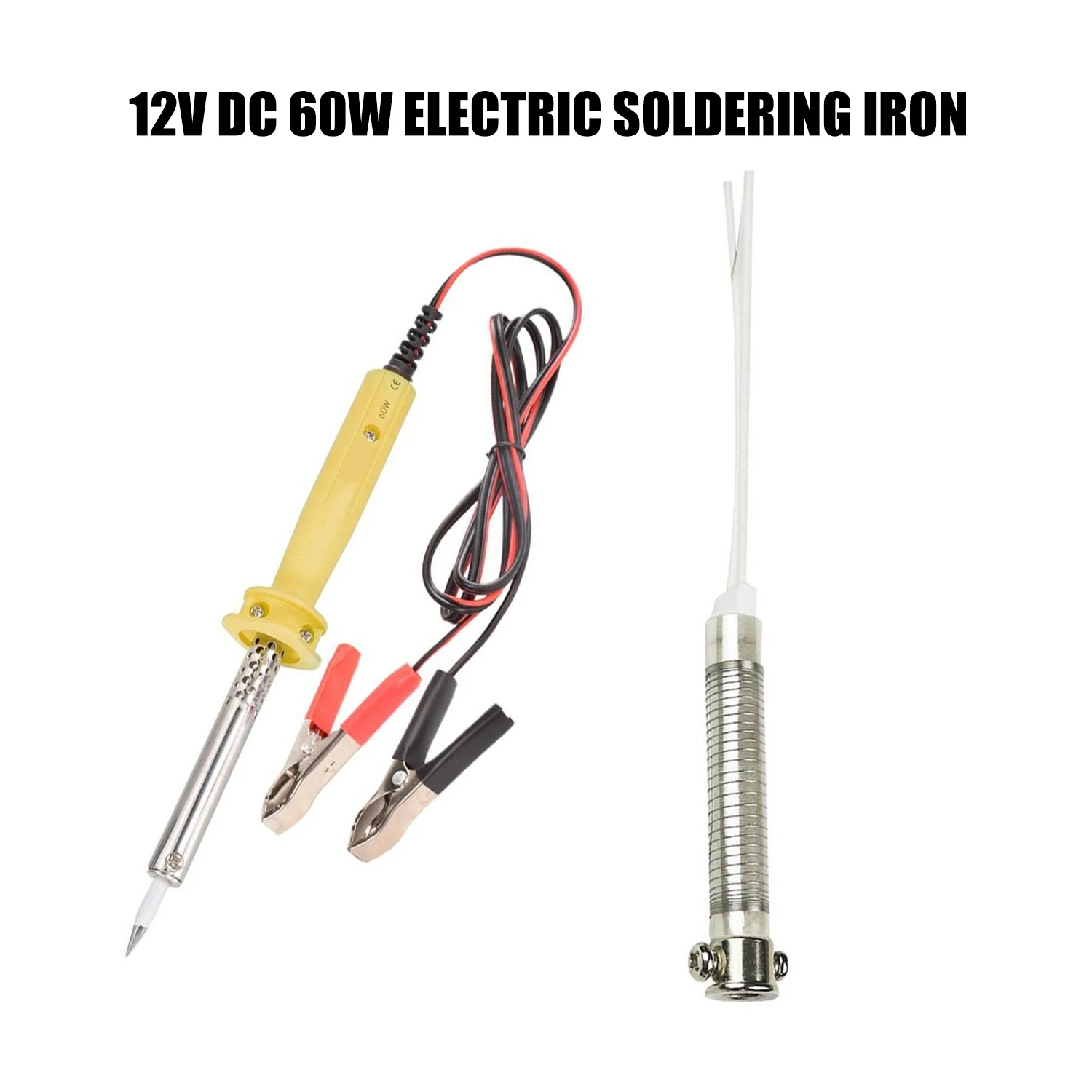 

12V DC 60W Car Auto Crocodile Battery Clip Powered Electric Soldering Iron Welding Solder Electric Heat Pencil+Soldering Iron