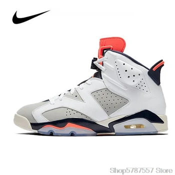 

Nike Air Jordan 6 Retro Tinker 384664-104 Men's Basketball Shoes Sneakers Original High Top Basketball Unisex Women Shoes