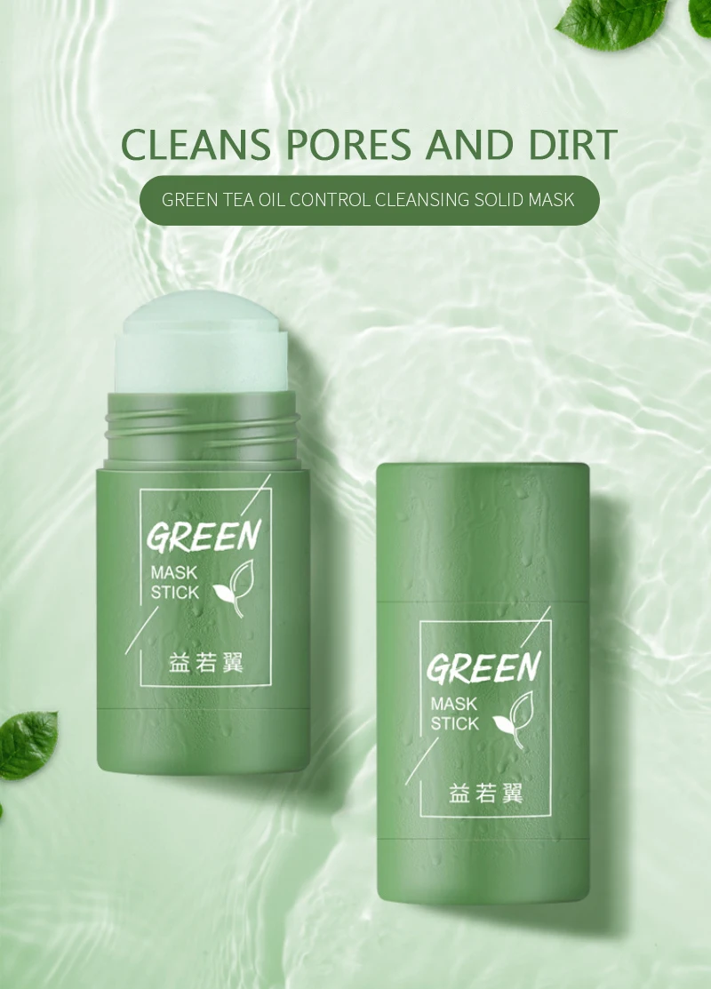 Cleansing Green Stick Masks Green Tea Purifying Clay Stick Mask Oil Control Anti-acne Eggplant Whitening Skin Care Cosmetics