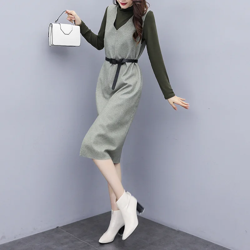 

Fashion Woolen Set/Suit Skirt Elegant 2019 Autumn And Winter Long Sleeve Elegant Comfortable Two-Piece Set