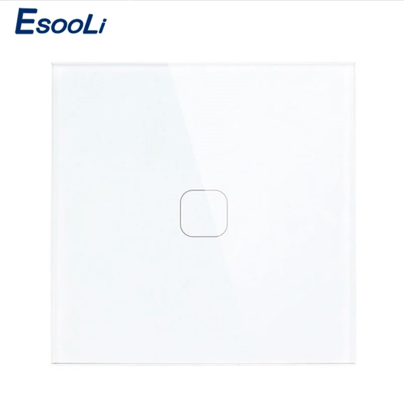 EsooLi стандарт ЕС/Великобритании сенсорный выключатель белый кристалл стекло