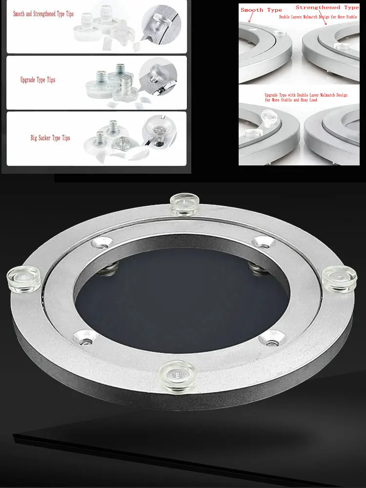 Lazy Susan Turntable Aluminium Alloy Lazy Susan Turntable Dining Table Rotating Swivel Plate 4-40INCH Diameter