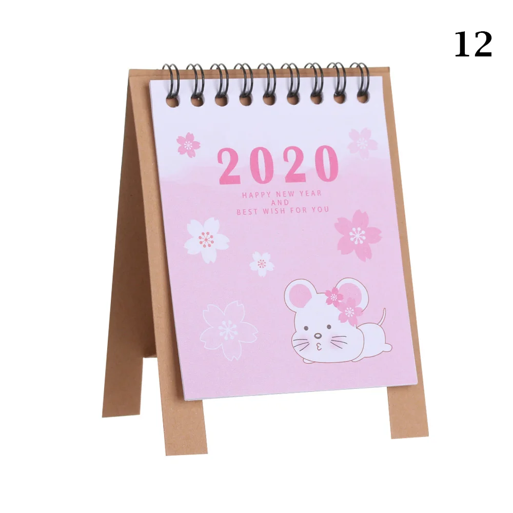 1 предмет одежда с ручной росписью свежий мультфильм Фламинго мини настольный Бумага календарь планировщик Таблица ежегодно записная книжка