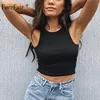 Forefair Off Shoulder Knitted Tank Tops Summer Woman Cami Out Street Sleeveless O Neck Basic Sexy Crop Tops Women ► Photo 3/6