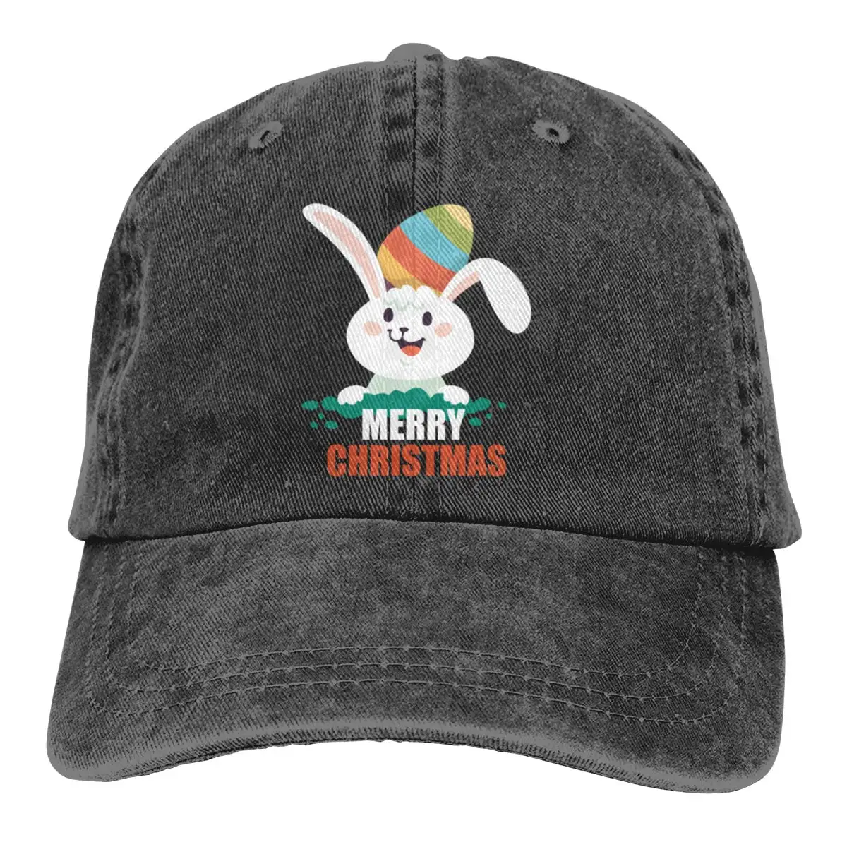 Рождественская бейсбольная кепка в винтажном стиле с изображением кролика, яйца, папы, джинсовая кепка, Регулируемая мужская шапка