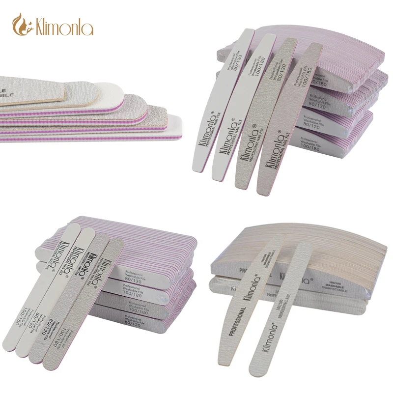 Klimonla 25pcs Nail Art Sanding Buffing Sandpaper Nail Washable Nail