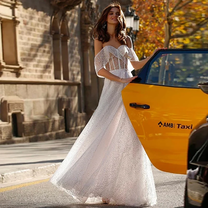 

Verngo A Line Wedding Dress Boho Simple Lace Elegant Wedding Gowns Backless Off The Shoulder Bride Dress Robe De Mariee