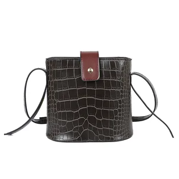 

Fashion Women Simple Solid Color Polyester Shoulder Bags Messenger Hasp Phone Bag with Button Bolso Bandolera Mujer