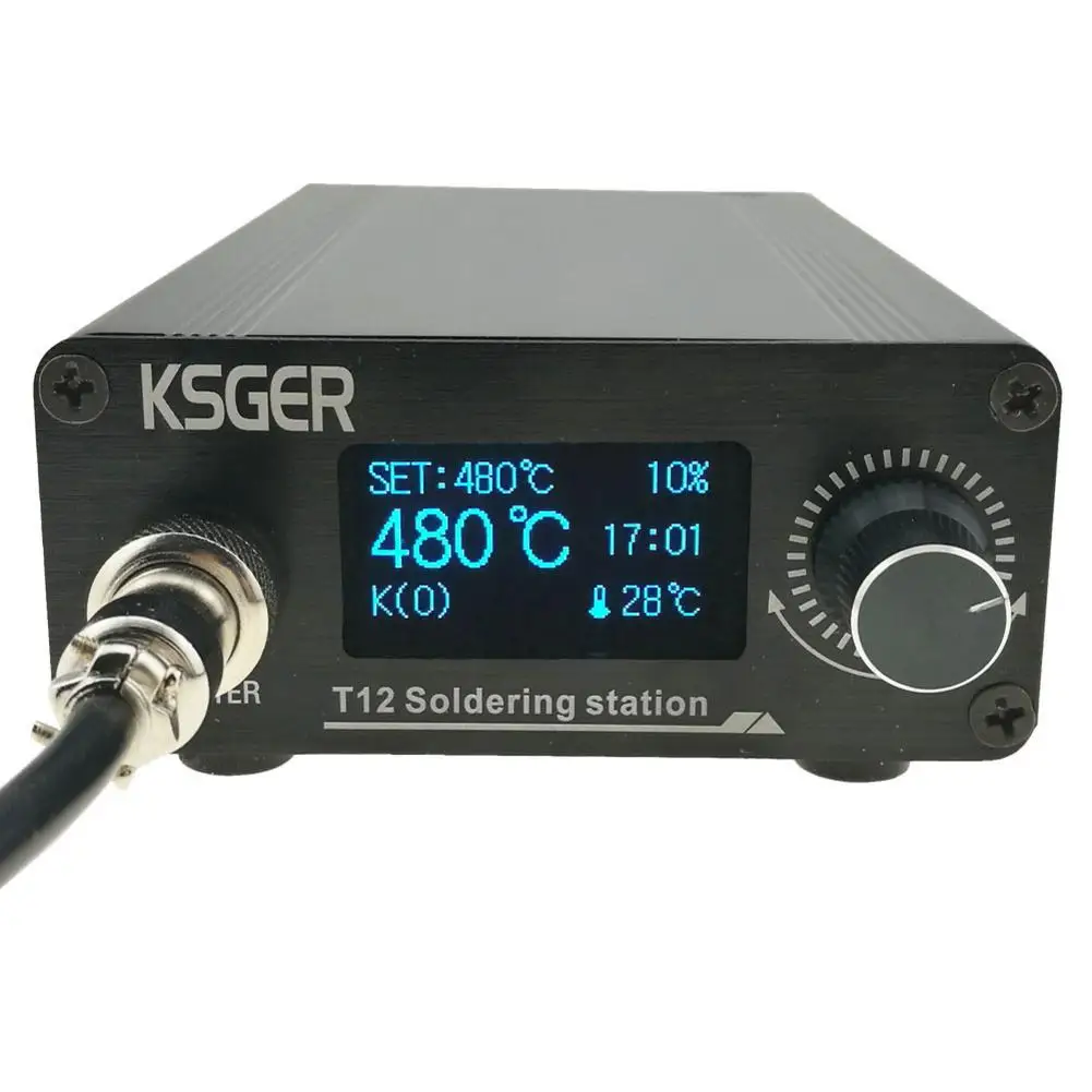 KSGER T12 V3.0 STM32 OLED цифровой контроллер температуры паяльная станция паяльник стержни T12-K B2 BC2 D24