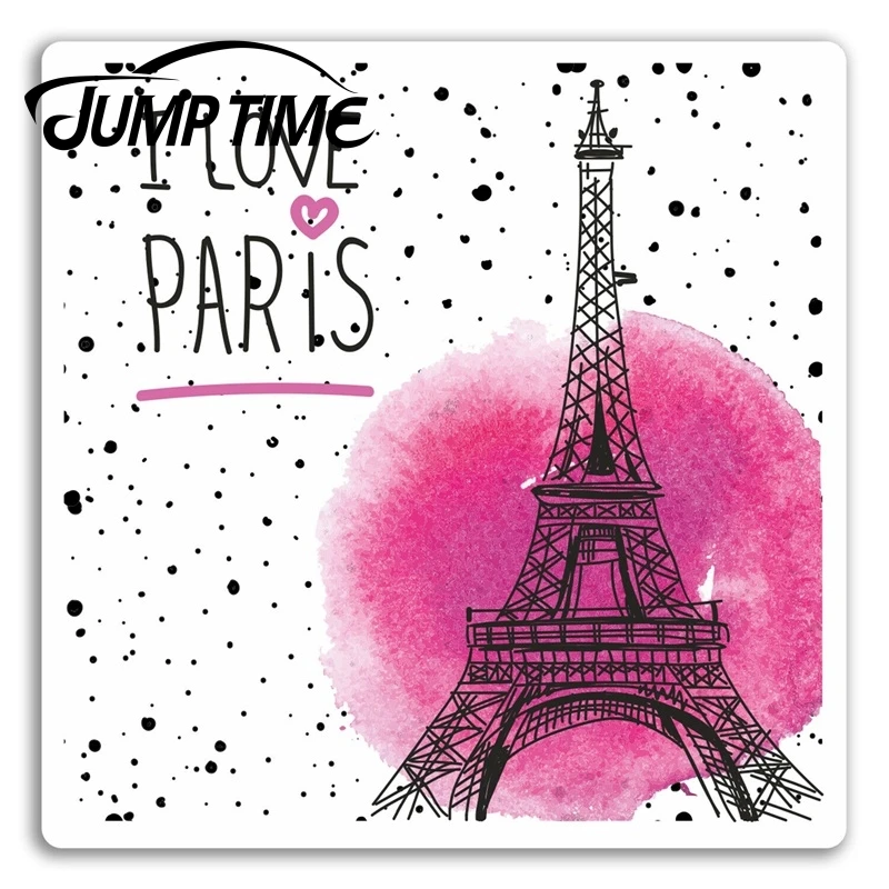 Jump Time for Love Paris Vinyl Stickers France Pink Sticker Laptop Luggage Bumper Decals Waterproof Car Accessories | Автомобили и