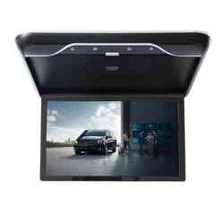 Reproductor de vídeo HD 1080P para coche, Monitor de 19 pulgadas con MP5, pantalla portátil abatible hacia abajo para techo, Monitor de montaje en techo de coche, IR, USB, FM