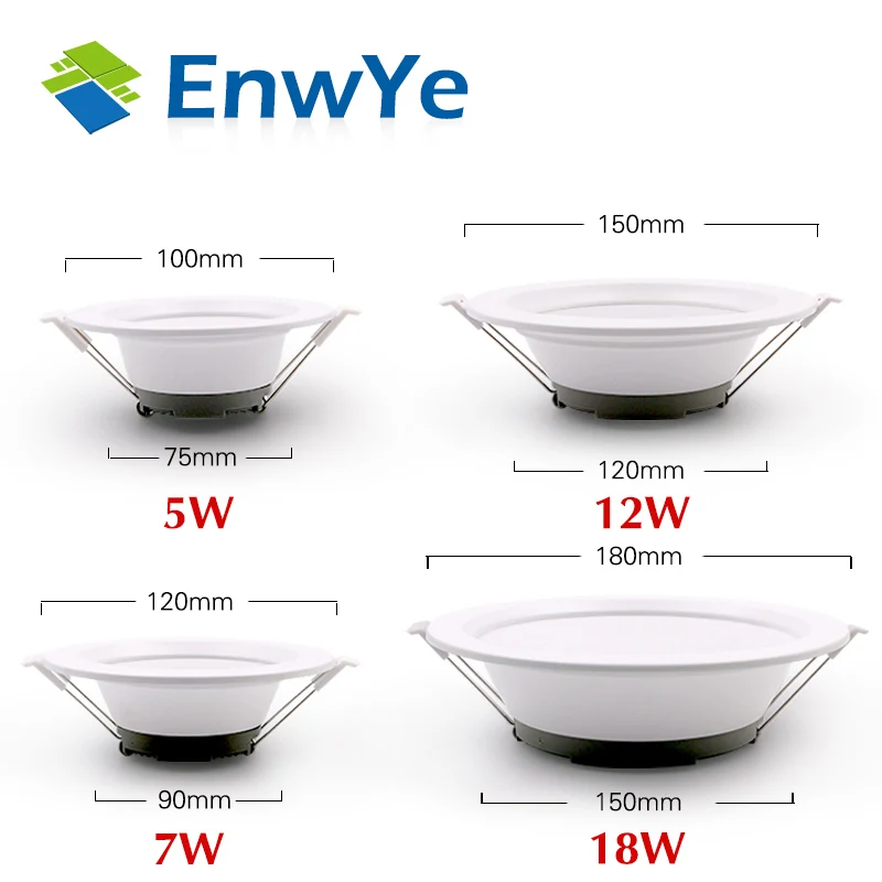 EnwYe Светодиодный точечный светильник 5 Вт 7 12 18 Точечный без стробоскопа