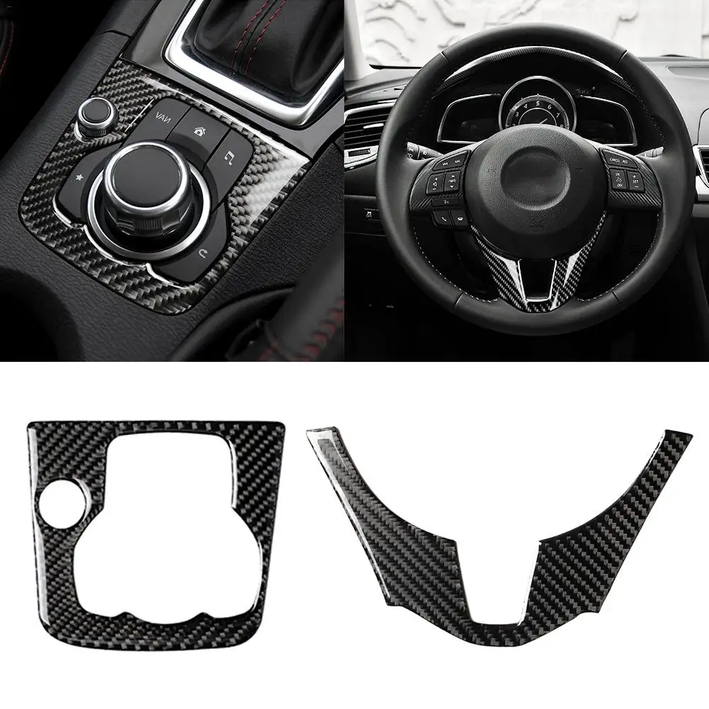 Для Mazda 3 Axela 2013- внутренняя панель переключения передач из углеродного волокна Рама внутреннего рулевого колеса внутренняя панель переключения передач из углеродного волокна