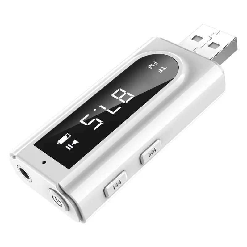 USB FM Bluetooth 5 0 Transmitter Receiver with Display 3 5mm Adapter TF Mp3 Player Card Reader For PC TV Car Speaker Headphone