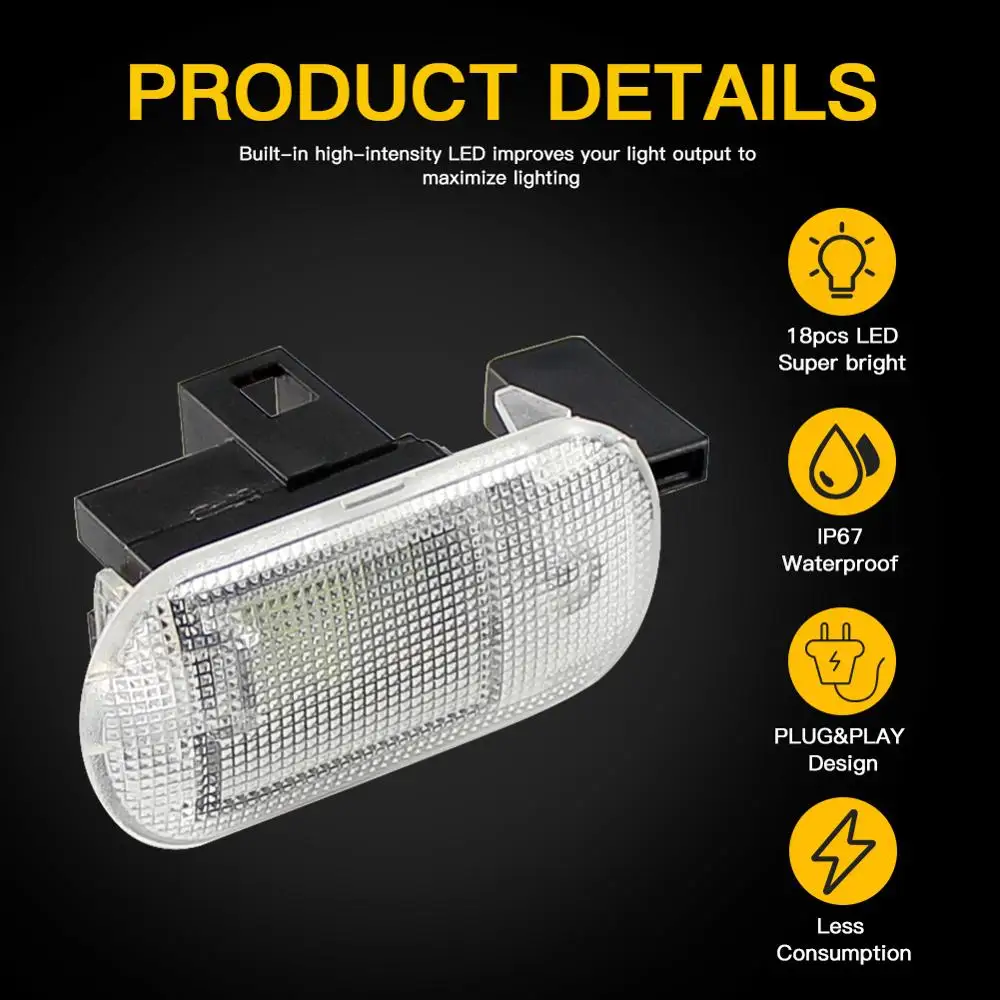 Lumière de compartiment de rangement de voiture à LED, lumière de boîte  d'isotbox, VW Golf Mk4 Bora Touran Toua-reg Caddy, Skoda Fabia Octavia  Superb, 1PC - AliExpress