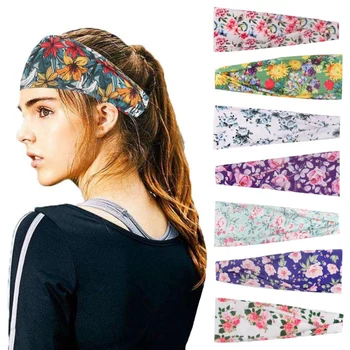 

8 Pcs Women's Sports Headband Yoga Hairband Outdoor Running Sweat Sweat Bandwidth Printed Bandana Headdress