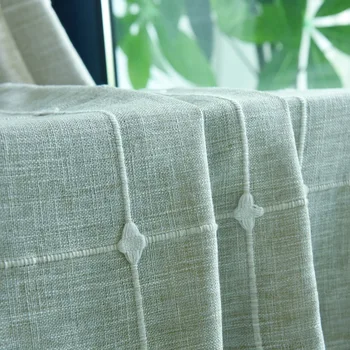 

Mediterranean Linen Curtais Nlattice Jacquard Shading Cotton Linen Curtains Suitable for Living Room Bedroom Curtain Pillow