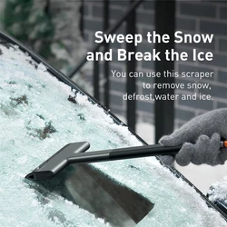 Pelle déneigeuse et grattoir à glace portable pour pare brise de voiture, dégivrage et dégivrage des deux côtés 