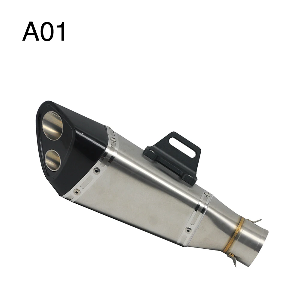 Alconstar-51 мм Мотоцикл выхлопная труба akrapovic Moto Escape Слипоны для R6 Z650 MT07 Z900 CBR1000 KTM DUKE R3 R25 GSX600 750 - Цвет: A01