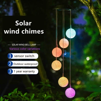 

Color Changing LED Solar Powered Wind Chimes Light Home Outdoor Garden Hanging Lamp Decoration Solar Color Wind Chimes