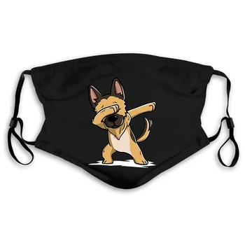 

German Shepherd Cute Dabbing Dab Dance Rock Roll Women's Hip-Hop Mouth Mask Women's kid PM2.5