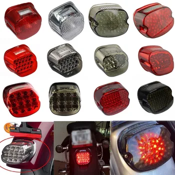 

New 12V Smoke Red Taillight Layback LED Tail Brake License Plate Light For Harley Softail Fatboy FXST Dyna Night Train FXD