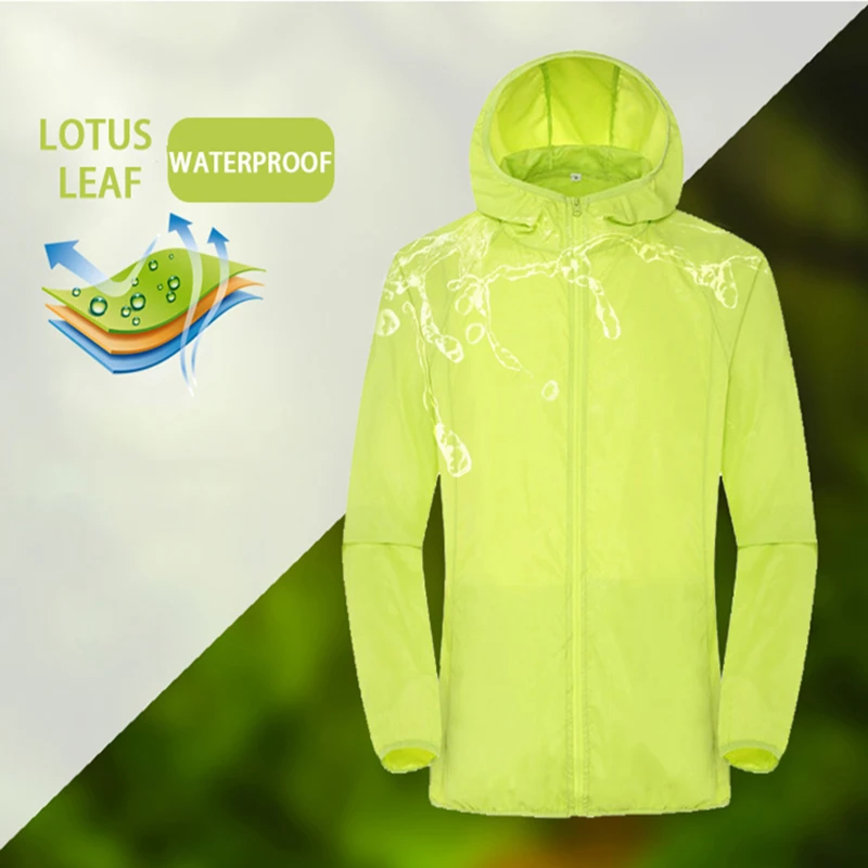 Waterproof Jacket Hiking Camping Running Sun-Protective Windbreaker Quick Dry Outdoor Sport Unisex