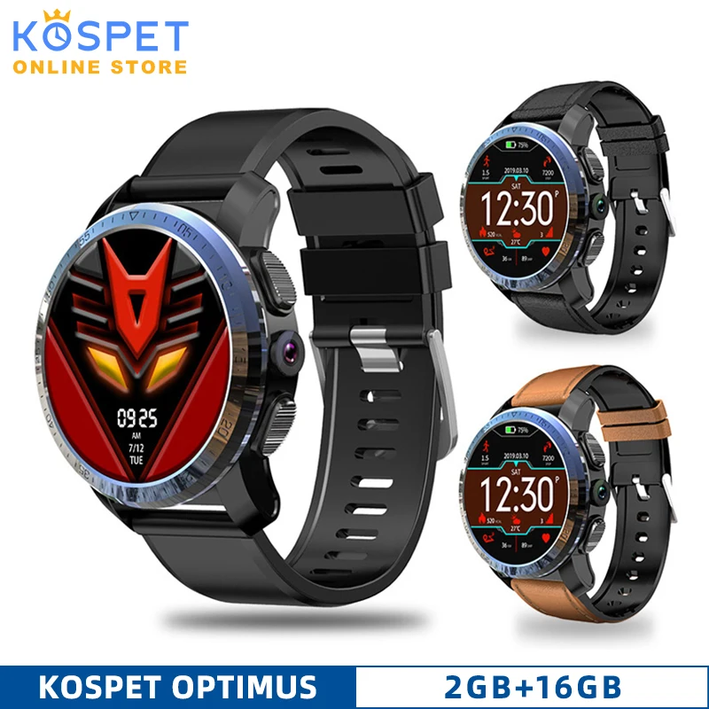 Смарт часы KOSPET Optimus 4G Android двойная система 2 ГБ 16 800 мАч камера gps мужские умные для