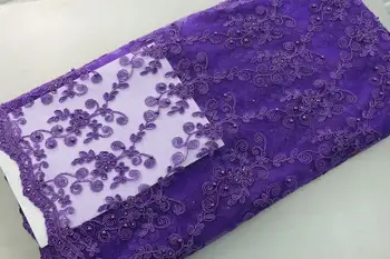 

AFRICAN FRENCH LACE FABRIC HIGH QUALITY NET LACE WITH BEADS X1730