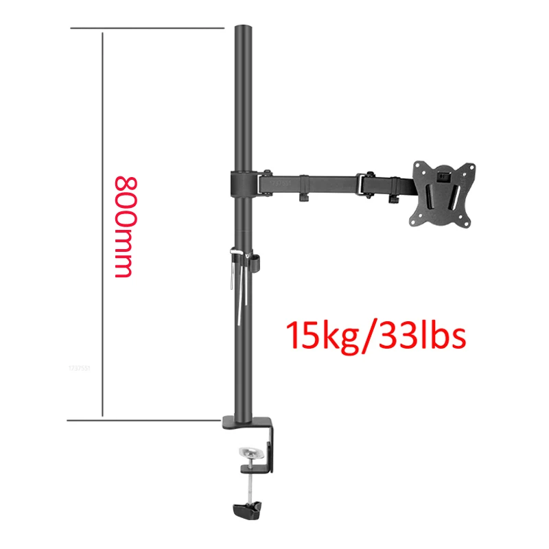 800mm DL-T902-180 Desktop Stand Full Motion 360 Degree steel Monitor Holder 10"-27" clamp base Mount Arm Load 15kg | Электроника