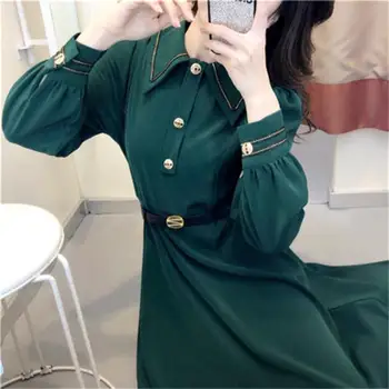

New Little Fragrant Autumn and Winter Retro Dress Temperament Goddess Fan Clothes Fairy