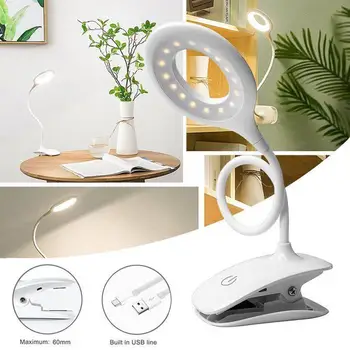

Desk Lamp Clip-On Book Lamp LED Clip Booklight Adjustable Home Decor Flashlight Sensitive Light Portable Flexible Torch Study