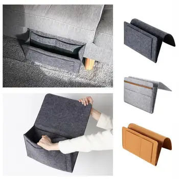

Storage Organizer Felt Bedside Hanging Storage Bags Sundries Mobile Pockets Phone Remote with 2 Inner For Bed Control Book Y9E4