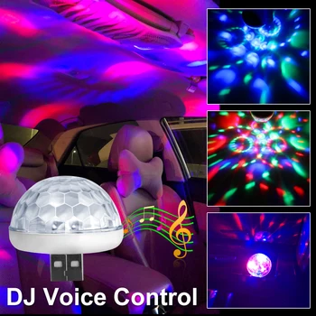 

1pcs Car LED Decorative Lamp Mini RGB Atmosphere Light Auto Interior LED USB Club Decoration Sound Control KTV DJ Light 12V