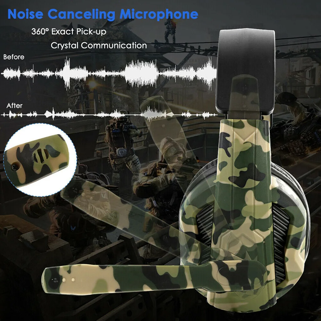 Game Headset Earphone Volume Control Professional Wired Gaming Headphones for PS4 for NS for One for 360 for PC Laptop