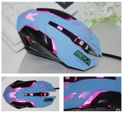 Blue Wired Gaming Mouse with Anime - Inspired Design and Breathing Light Effects (DVA - blue)