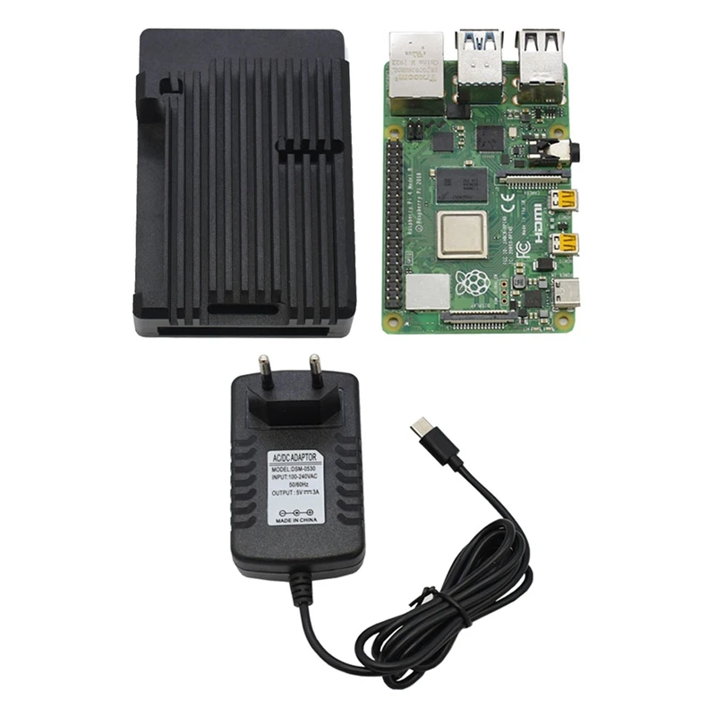 Для Raspberry Pi 4B 4G Оперативная память DIY Kit Поддержка 2,4/5,0 ГГц WI-FI Bluetooth 5,0 с Алюминий CNC сплав защитный чёрный чехол 5V 3A