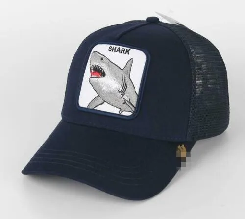 

new Summer trucker cap mesh snapback hip hop hats for men embroidery baseball caps BLUE SHARK