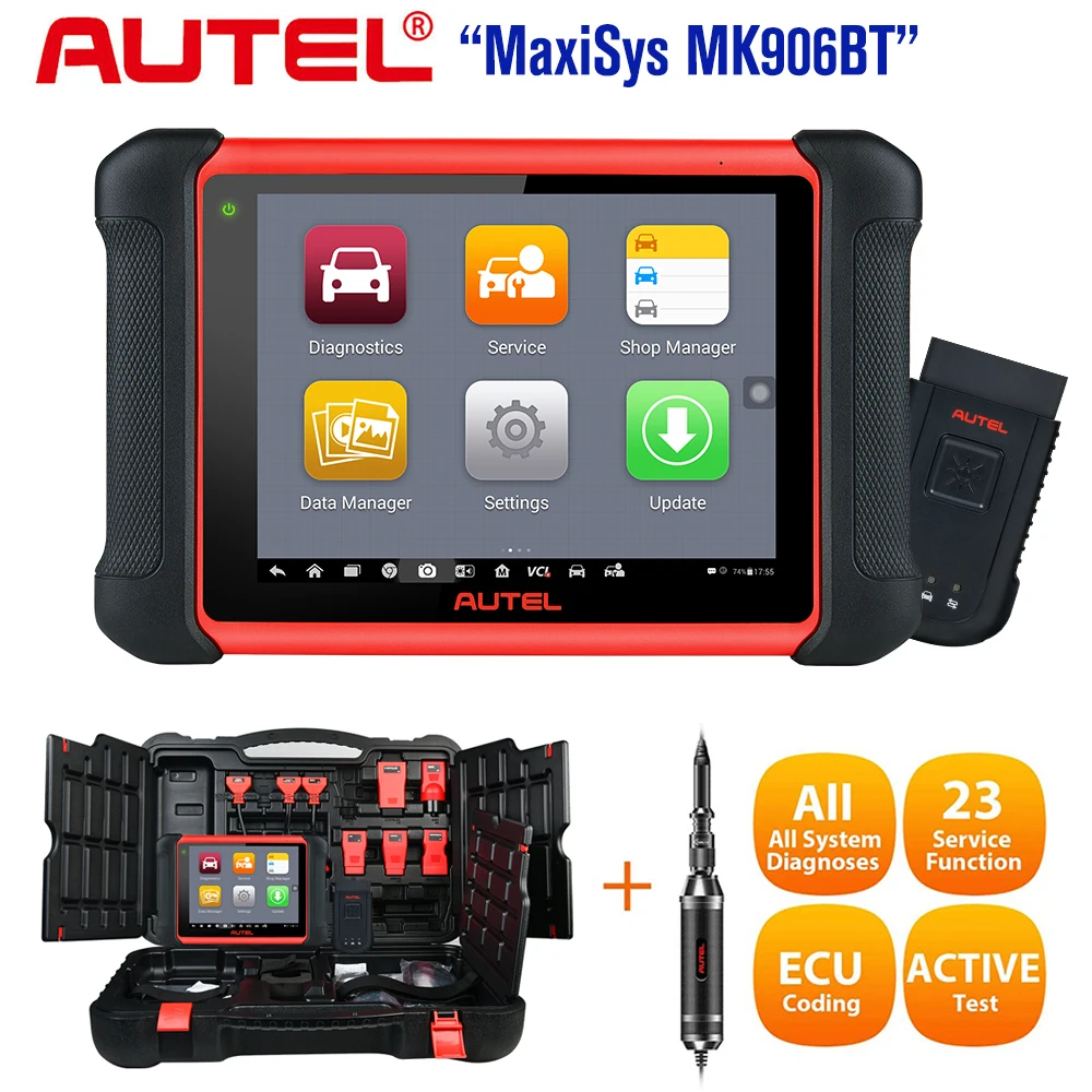 Диагностический сканер Autel MaxiCom MK906BT PRO супер планшет с функцией кодирования ECU MS908P