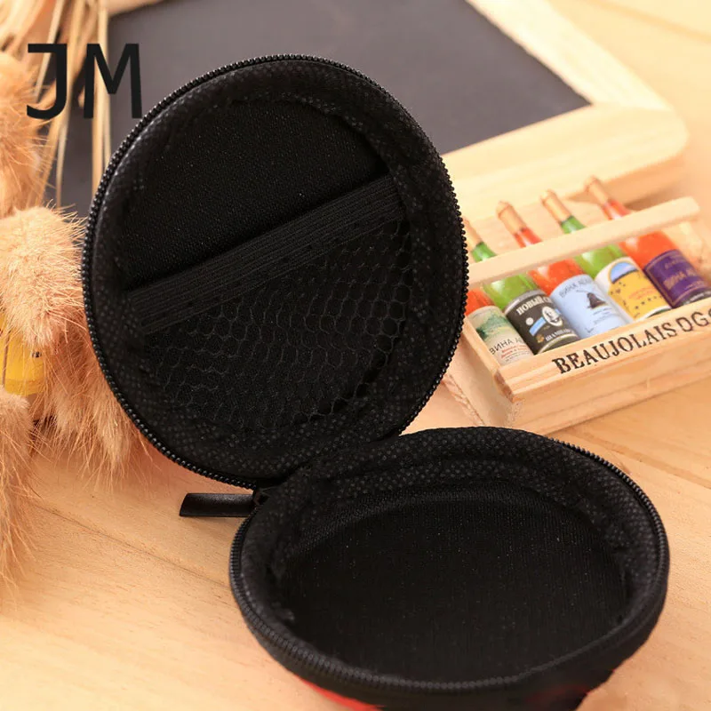 JM Purse Children's Wallet Round Small Coin Purses Women Children Mini Wallet Coin Box Storage Carrying Zipper Earphone Bag