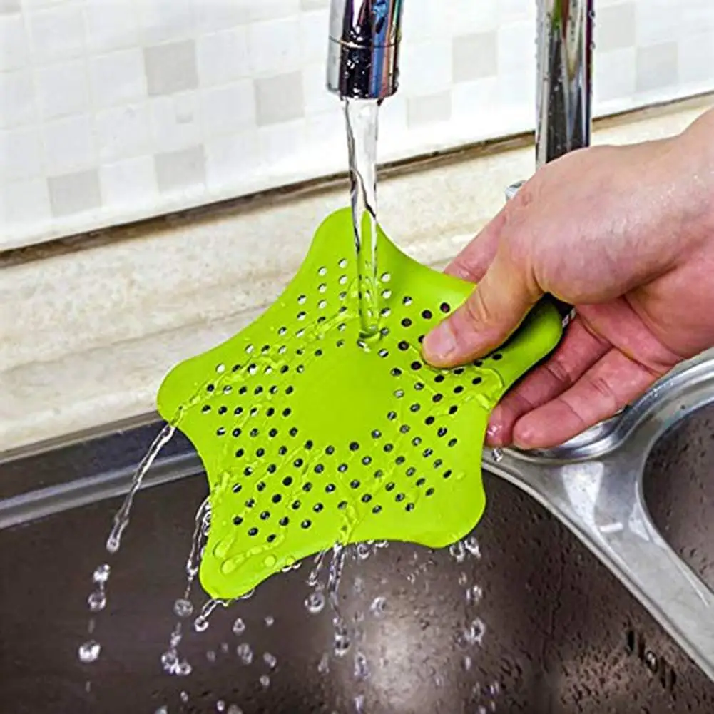 Star Shape Silicone Sink Strainers Sewer Outfall Filter Drain Hair Colander Bathroom Cleaning Kitchen Gadgets Accessories | Обустройство
